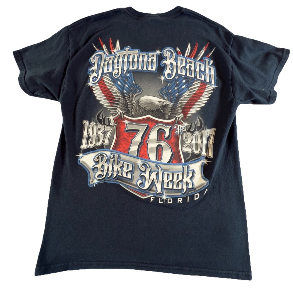 Daytona Bike Week 2017 T-Shirt Black Size M 2 Sided Motorcycles Florida